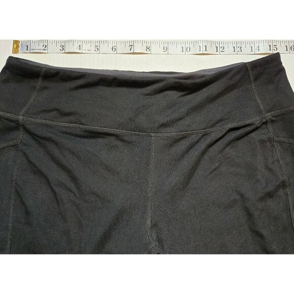 Tangerine Womens Black And Heather Gray High Rise Leggings Large Pocket Elastic - Picture 2 of 6